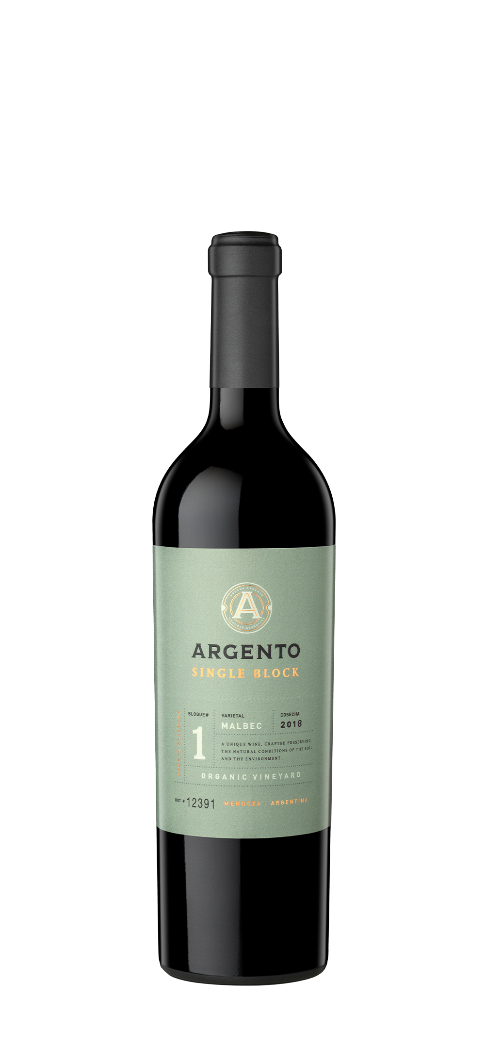 ARGENTO Single Block Organic Malbec 2018